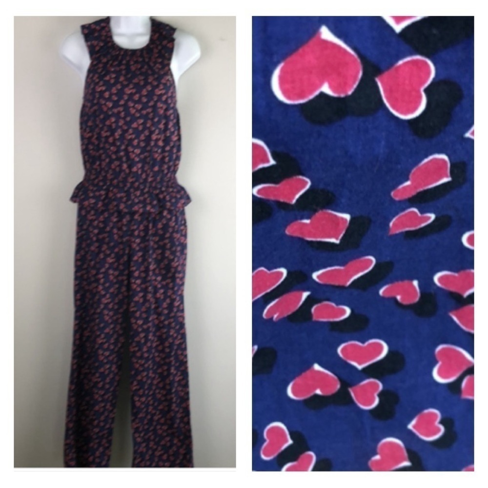GUCCI Jumpsuit Cotton Size 12 Ruffle Novelty Heart Romper Heart Made in Italy